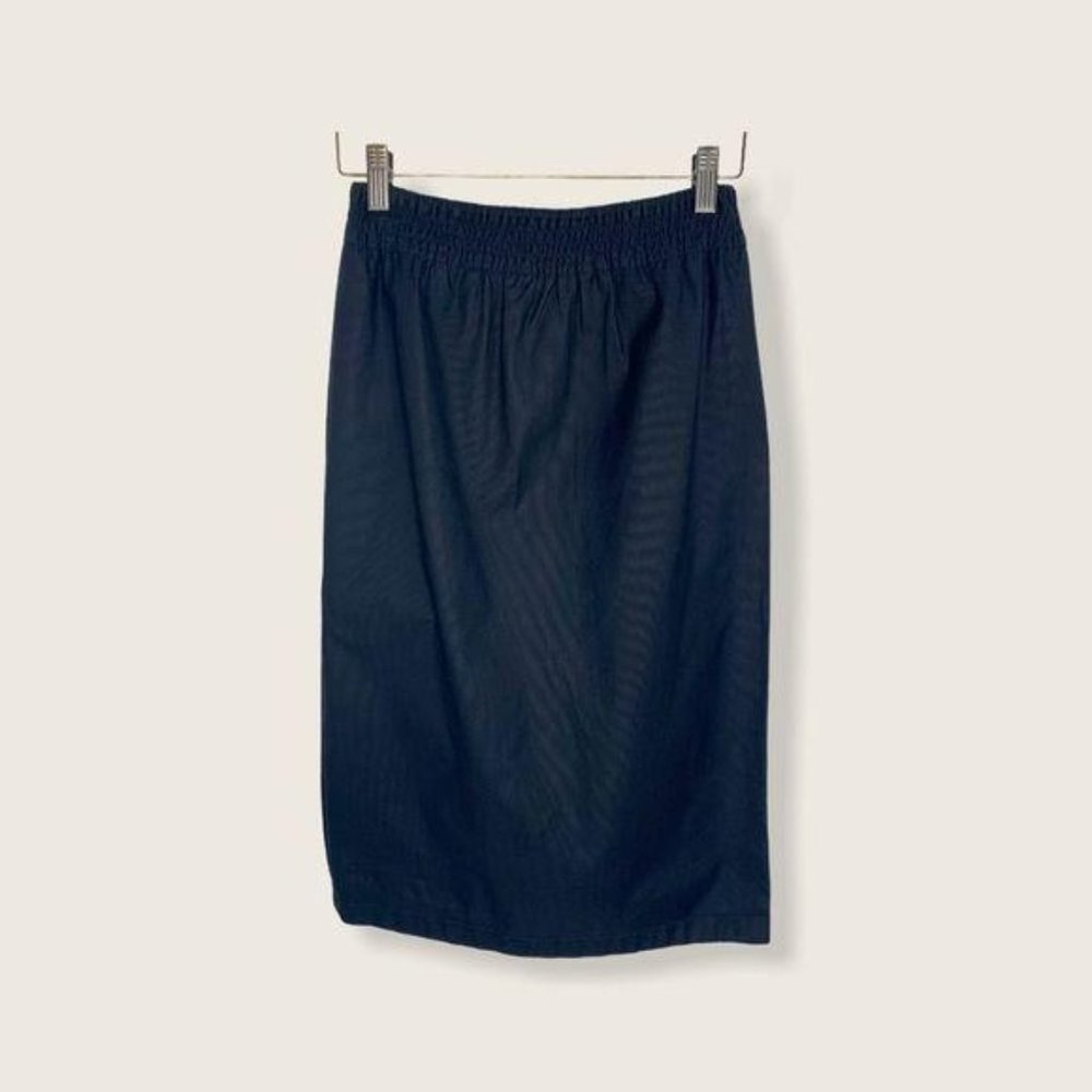 Vintage 90s Diane Freis French Cotton Pull On Pencil Skirt Small